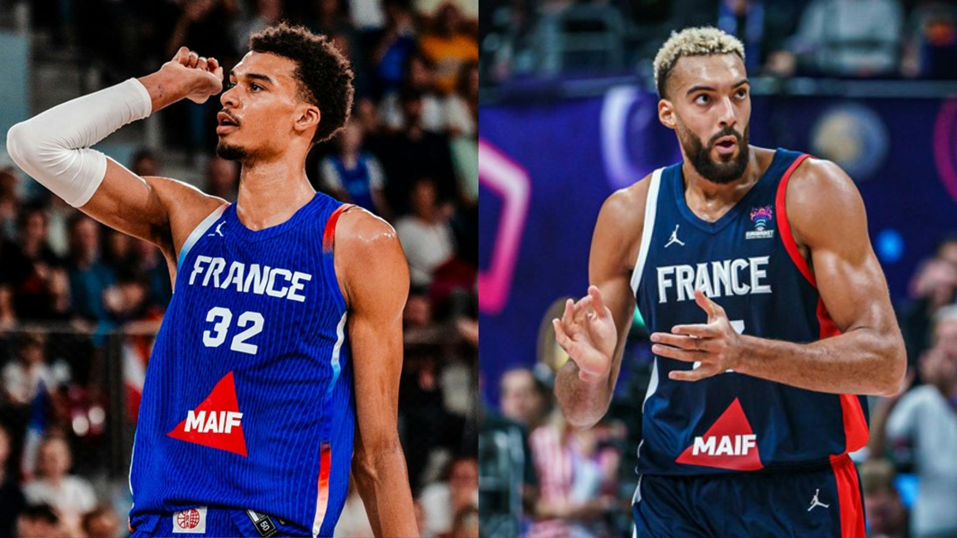 Victor Wembanyama-Rudy Gobert tandem banner France